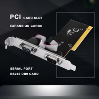 Tarjeta de Expansión Serial PCI de Doble Puerto RS232 Com DB9 de 9 Pines, Adaptador PCI Extendido