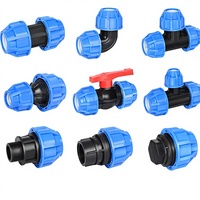 Raccords de plomberie HDPE100, vanne à boisseau sphérique à connexion rapide moulée par injection, polie, résistante à la corrosion et aux produits chimiques, modèle 1.6PN