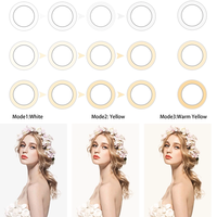 Anneau lumineux LED 18 pouces 60W bicolore + miroir + télécommande pour vidéo YouTube, éclairage de maquillage avec trépied