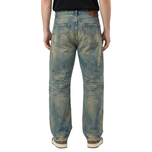 TOPSHOW Pantalones de mezclilla personalizados de fábrica, estilo japonés, de pierna recta, con lavado vintage desgastado, de denim selvedge premium - Product Image 3