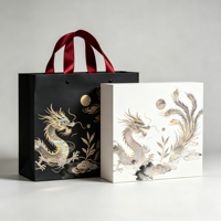 Sac en papier d'art de luxe de haute qualité avec poignée en ruban, emballage de boîte cadeau en carton, boîte à thé haut de gamme, logo personnalisé, image de marque d'entreprise