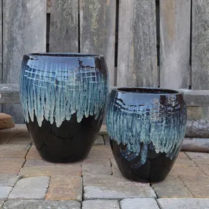 Custom Planters Flowerpot Bonsai Pot Set Ceramic Big Glazed Home Decor