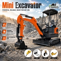 Nouvelle conception Mini-excavatrice LAWNIO 20X avec cabine, chenilles en caoutchouc indépendantes, pour jardinage, agriculture et aménagement paysager, modèle professionnel