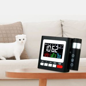 <span class=keywords><strong>Réveil</strong></span> numérique électronique FM coloré avec projecteur d'heure, luminosité réglable, volume, fonction snooze, affichage de la date et de la température, pour bureau et table - Product Image 6