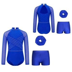 Tenue de gymnastique pour filles de 6 à 16 ans, justaucorps avec shorts, pour entraînement, costumes de danse, spectacles sur scène - Product Image 3