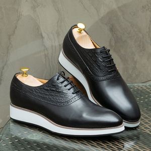 Zapatos Oxford de Alta Gama, Estilo Británico Informal de Negocios, Sin Cordones, con Capa Superior Repujada a Mano, Nueva Suela de Goma Antideslizante para Otoño - Product Image 3