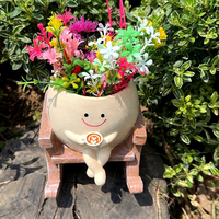 Pot de fleurs créatif style dessin animé pour chaise à bascule, décoration d'intérieur, ornement