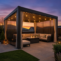 Pergola motorisée en aluminium à lames orientables, toit rétractable imperméable, patio extérieur, jardin, véranda bioclimatique, gazebo, taille personnalisée