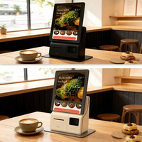 Kiosque de paiement en métal HJL 27 pouces pour restaurant, à poser au sol, avec écran tactile 1920x1080, scanner de code QR, commande en libre-service