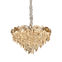 Collection de lustres de luxe en cristal avec accents ovales en cristal, prisme en cascade, source de lumière à intensité variable, garantie de 2 ans