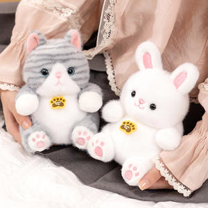 Suave y esponjoso Panda rojo muñeca redonda Animal de peluche de algodón PP relleno de mano alivio del estrés escritorio compañero lavado Technics regalo - Product Image 3