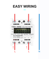 Compteur d'énergie intelligent WiFi Tuya TOMZN 2 phases 110V+110V 60Hz 80A sur rail DIN, moniteur de consommation électrique, compteur kWh, wattmètre