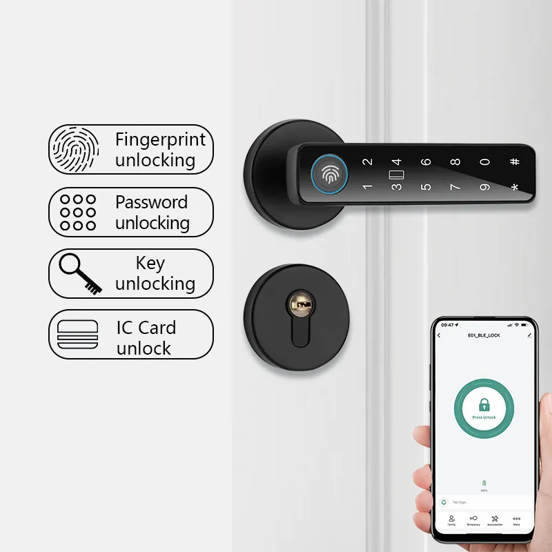 Tuya TT Lock WiFi App Smart Door Lock Electronic Fingerprint Door Handle Split Digital Keyless Lock