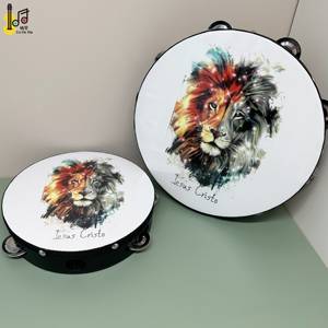 Tambourin en bois personnalisé de 8 pouces et 10 pouces, instruments de musique à main, <span class=keywords><strong>percussion</strong></span>, tambourin pour adultes, tambourin en bois - Product Image 3