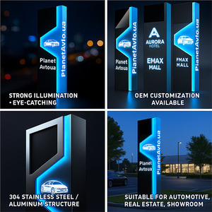 Chiếu Sáng Pylon Dấu Hiệu Wayfinding Quảng Cáo Pylon Dấu Hiệu Bên Đường Đứng Trụ Cột Bảng Quảng Cáo Dấu Hiệu Cho Doanh Nghiệp - Product Image 3