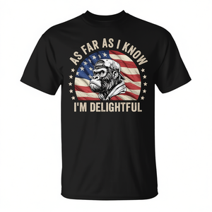 As Far As I Know I'm Delightful Monkey - Camiseta negra unisex para adultos, talla M - Product Image 2