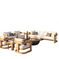 Ensemble de canapés modernes pour l'extérieur, chaise de loisirs, meubles de luxe en teck pour patio, balcon, jardin, imperméable et durable