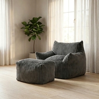 Fauteuil de salon avec ottoman, canapé sectionnel compressé sous vide, mousse haute résilience, chambre à coucher, hôtel, appartement