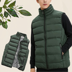 Gilet bouffant pour hommes avec logo personnalisé en gros hiver chaud automne vestes sans manches grande taille 5XL respirant fermeture éclair Service OEM - Product Image 3