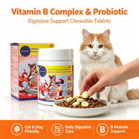 Complément Probiotique pour Chat Waylemo - Soutien Digestif, Contrôle des Boules de Poils, Comprimés à Croquer, Complexe de Vitamine B pour la Santé Intestinale des Chats, 120g
