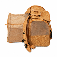 Sac de transport pour chat YAOYUE en liège, type T, avec dos en maille rétractable, léger et portable