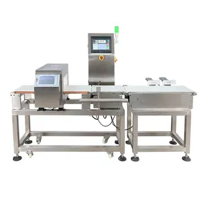 Detector de metales para alimentos, Detector de metales combinado con verificación de peso, ccombinado para costura gruesa, rechazo de alta sensibilidad