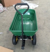 Chariot de jardin industriel de 300 kg, bac en plastique maillé de 75 L, pneumatique, 4 roues, conteneur métallique, outils, certifié CE, 1 an de garantie