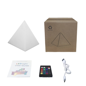 Đèn bàn hình nón <span class=keywords><strong>pyrometric</strong></span> dạ quang Đèn bàn hình tứ giác kim tự tháp RGBW thay đổi màu sắc đèn trang trí - Product Image 6