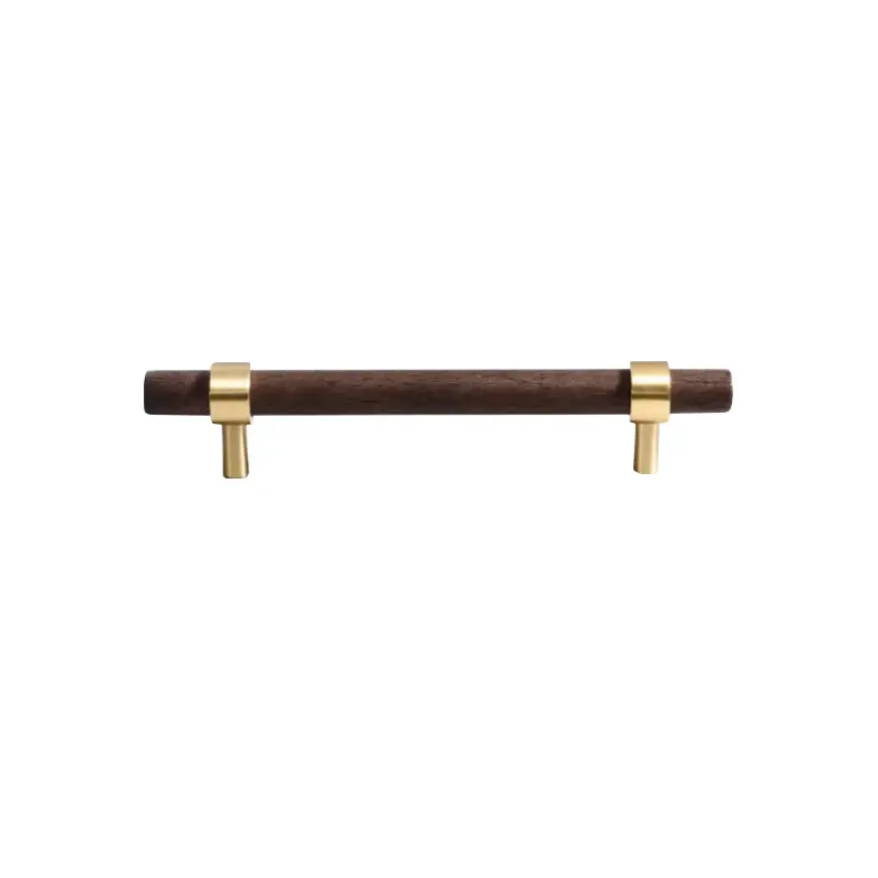 American Style Wardrobe Door Long Handle Walnut Beech Brass Cabinet Handle Double Hole Copper Drawer Wardrobe Door Handle