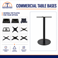Meubles de restaurant modernes, base de table à manger ronde en acier noir avec installation facile pour une utilisation en extérieur et dans les écoles