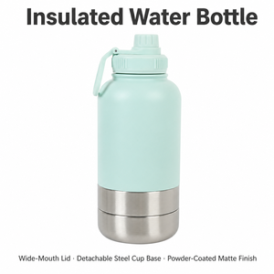 Ciotola Portatile in Acciaio Inox per Cani, Integrata per Cibo e Acqua, con Corda per Viaggi, Escursioni, Passeggiate e Campeggio - Product Image 2