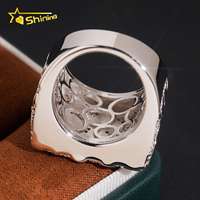 Nouvelle conception RTS, bague pour homme certifiée GRA, en argent sterling 925 véritable, style hip-hop glacé, bague en moissanite, bague carrée