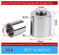 Raccord réducteur BSPT en acier inoxydable 304 poli forgé haute pression personnalisé 3000 LB PT1