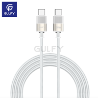 GULFY Câble de charge rapide PD 60W, cordon transparent USB-C à USB-C pour ordinateur portable et téléphone.