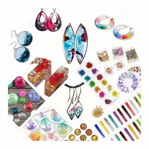 TOYSRUNNER Handmade <b>Resin</b> Art Kit Jewelry Hard Crystal <b>Clear</b> UV LED Lamp Silicone Molds Glitter Foil Flowers Pendants Keychains - Product Image 4
