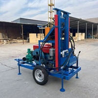 Machine rotative de forage de puits d'eau à roues de remorquage de 100m 150m 200m/plate-forme de forage de mine