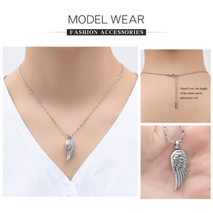 Collier d'urne funéraire aile d'ange pour femmes hommes pendentif d'urne en acier inoxydable porte-cendres bijoux commémoratifs - Product Image 6