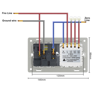 Interruptor de Pared Inteligente Tipo 146, Enchufe WiFi Tuya con Panel de Vidrio, Enchufe para Reino Unido, Multifunción, Compatible con Google <span class=keywords><strong>Alexa</strong></span> para Hogar Inteligente - Product Image 6