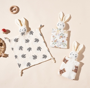 Couverture de sécurité pour bébé de luxe, serviette douce, mouchoir pour bébé, <span class=keywords><strong>doudou</strong></span> apaisant, serviette de confort, motif floral, respirante - Product Image 1