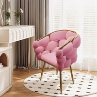 Sillón de Terciopelo de Lujo, Moderno, Tapizado, con Patas de Metal Dorado, Plateado o Negro, para Sala de Estar, Muebles de Hotel