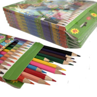 Lot de 12 mini-crayons de couleur pour enfants, cadeau artistique scolaire avec impression UV promotionnelle sur crayons courts en bois