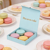 Boîtes cadeaux personnalisées en papier alimentaire bleu pour biscuits avec couvercle rabattable et séparateurs, emballage haut de gamme pour chocolat et bonbons