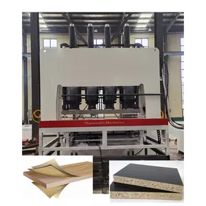 Linha de produção automática completa de máquina de prensagem a quente de laminado de melamina de 4x8 pés de ciclo curto