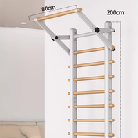 Barra de dominadas portátil para el hogar, barras paralelas multifuncionales, entrenamiento de fuerza y flexibilidad sin perforaciones, madera de haya
