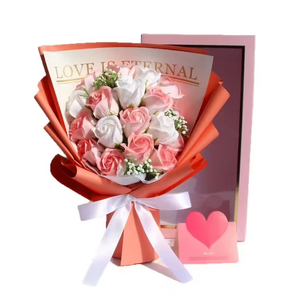 Ramo de Jabón de Rosas Azul Hielo Degradado de 18 Colores, Regalo de Alta Gama, Sorpresa Romántica - Product Image 5