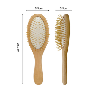 Tùy Chỉnh Hình Bầu Dục Thép Bàn Chải Tóc Giúp Tóc Tăng Trưởng Massage Da Đầu Gỗ Mái Chèo Detangler Bàn Chải Tóc Với Kim Loại Lông - Product Image 4