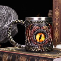 Nouveau Dragon Eye bière tasse personnalisée en forme de Dragon marque tasse à café Dragon Statue tasse à eau en acier inoxydable