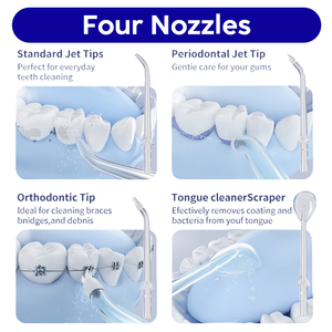 Nuevo Irrigador Bucal Eléctrico Inalámbrico Recargable con 5 Niveles de Presión, 130 psi, 300 ml, USB Tipo C, IPX7 Impermeable - Product Image 2