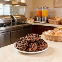 Biscuits à la double pépites de chocolat en marque blanche, boîte de 260g, snack chocolaté riche avec pépites enrobées, personnalisable pour les marques