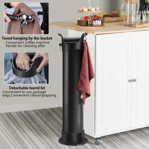 Caja de desechos comercial para barista de espresso, tipo pedestal, con bolsas de basura y toallas - Product Image 4